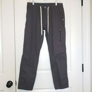 Vuori Ripstop Drawstring Organic Cotton Charcoal Gray Pants M